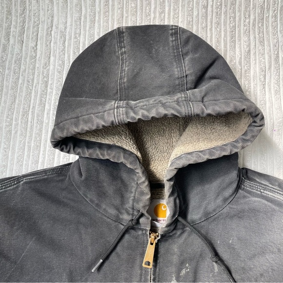 Carhartt Other - Carharrt J141 Duck Canvas Sherpa Lined Active Hooded Jacket